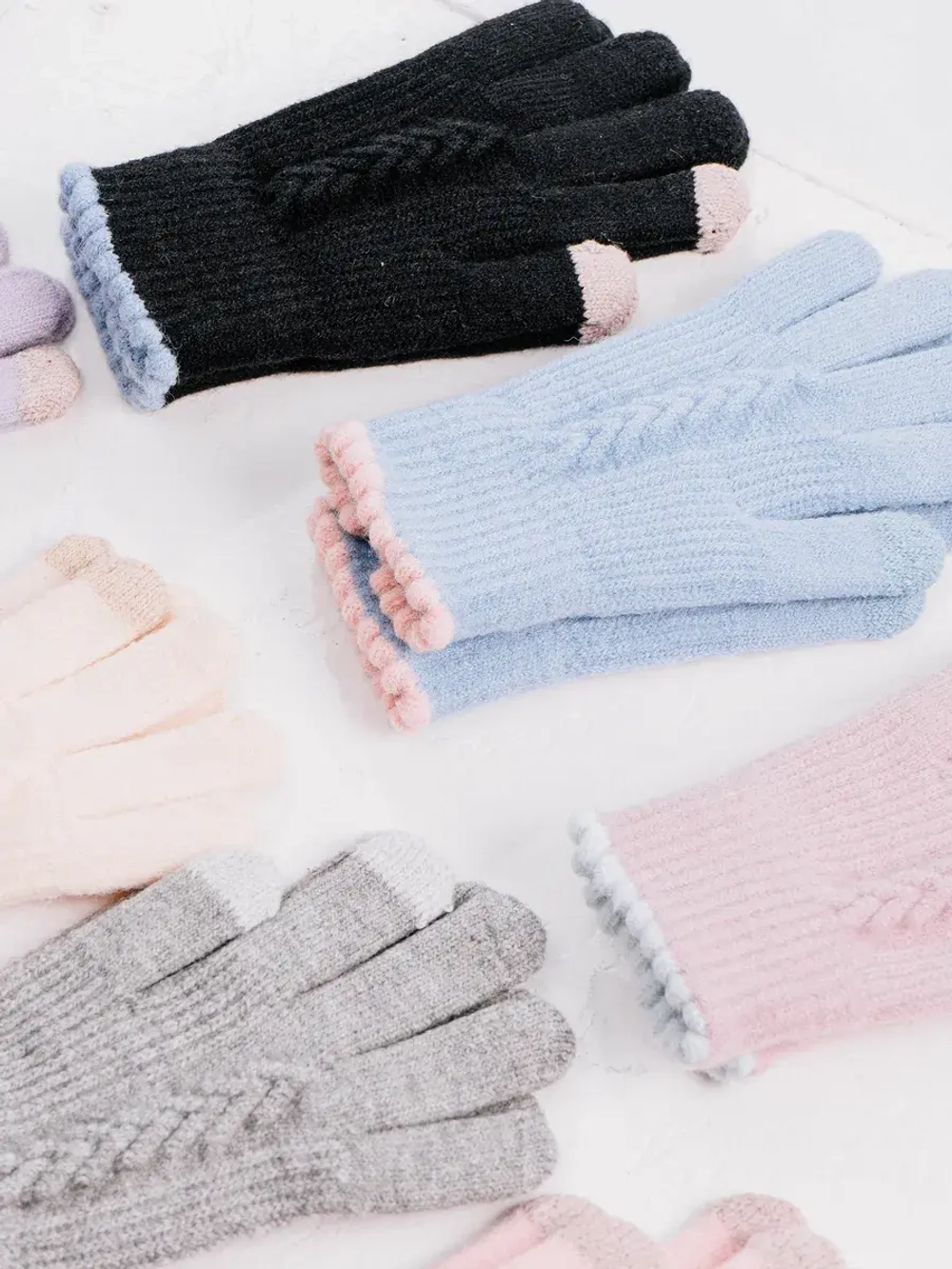 Перчатки теплые вязаные