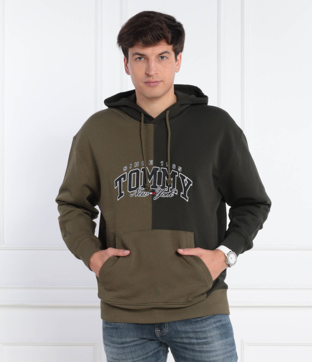 Худи TJM RLX VARSITY TWO-TONE HOODIE Tommy Jeans - хаки(DM0DM17802)