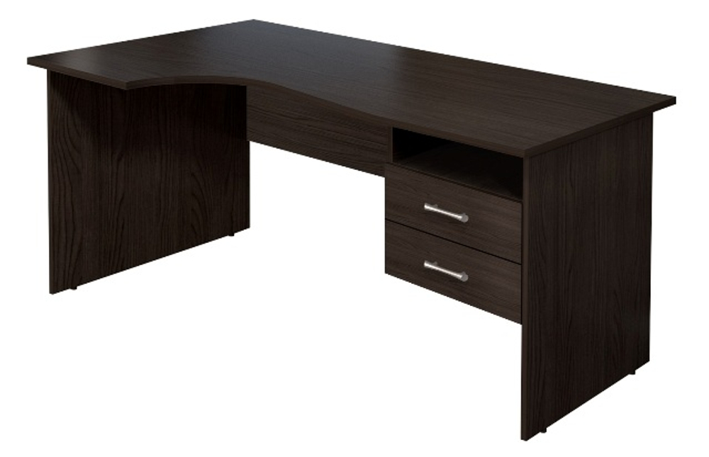 Стол криволинейный с тумбой МОНОЛИТ