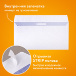 Конверты Е65 (110х220 мм) отрывная лента "Куда-Кому" 80 г/м2 комплект 25 шт. внутренняя запечатка BRAUBERG (10 штук в упаковке)