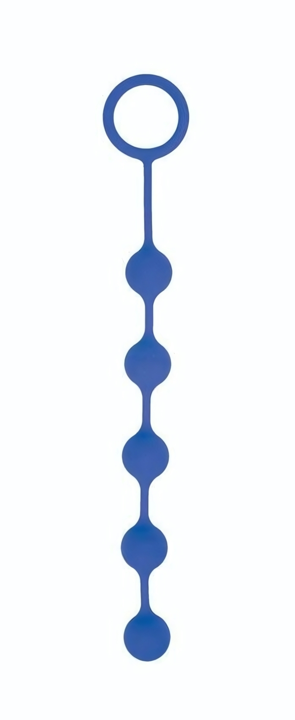 Синяя анальная цепочка с кольцом-ограничителем - 23 см. (Цвет: синий)