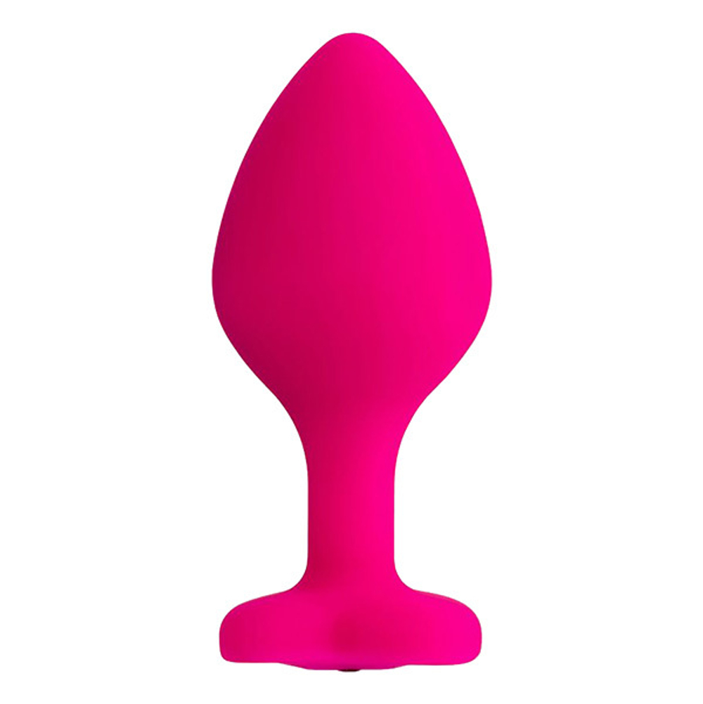 Розовая анальная втулка 8см с прозрачным кристаллом ToyFa ToDo Diamond Heart 357025