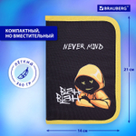 Пенал BRAUBERG с наполнением, 1 отделение, 1 откидная планка, 24 предмета, 21×14 см, «Rebel», 271528