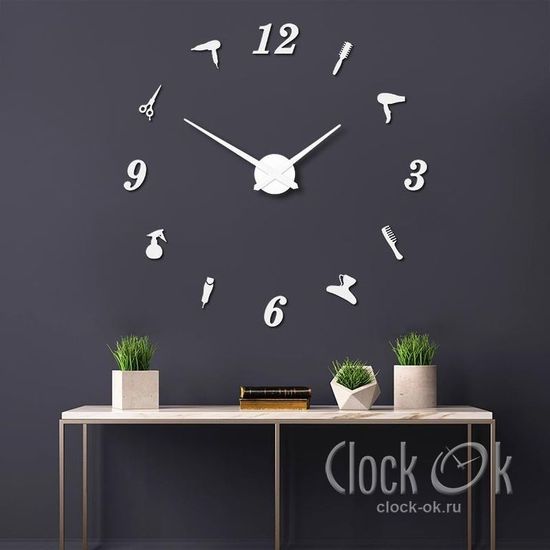 Настенные 3D часы Парикмахер