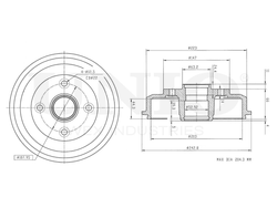 Барабан тормозной задний UNIO BRD-10013