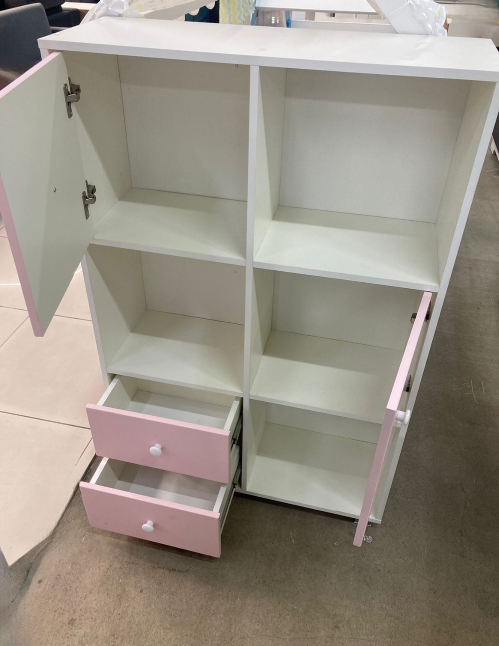 Стеллаж Кубик В2 МДФ белый/орхидея