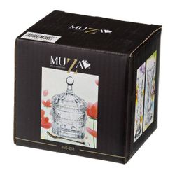 ИКОРНИЦА С ЛОЖКОЙ 155 МЛ 8,5*8,5 СМ. ВЫСОТА=13 СМ. КОЛЛЕКЦИЯ "MUZA" (КОР=24ШТ.)