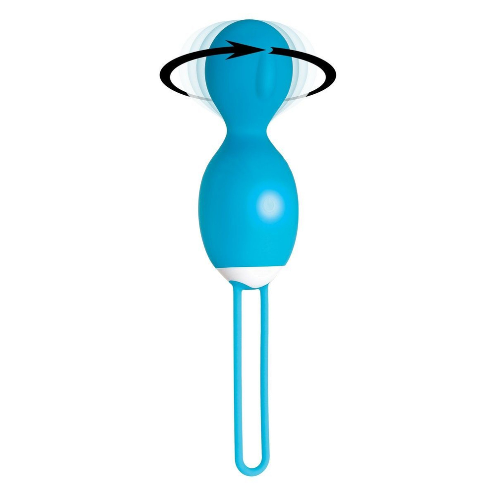 Голубые вагинальные шарики с вращением Twistin The Night Away (Цвет: голубой)