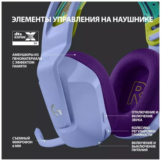 Беспроводная компьютерная гарнитура Logitech G G733 LightSpeed, лиловый