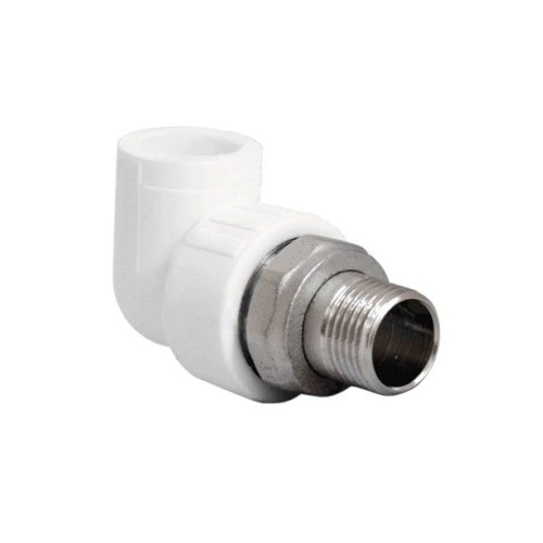 Угольник для радиатора ПП 20-1/2'' PN 25, с американкой, белый, РосТурПласт 14625