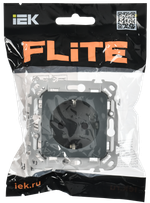 FLITE Розетка с заземлением с защитными шторками безвинтовое крепление 16А РСш11-1-ФлМА мокрый асфальт IEK