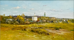 Плотников В.В. Суздаль. Ильинский луг. Холст, Масло. 2023г. Размер холста 40х70 см.