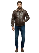 KHIMEONE Мужская кожаная куртка на меху (натуральная кожа/натуральный мех)