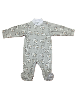 Комбинезон №1 с закрытой ножкой на кнопках из интерлока (100% хлопок) с антицарапками и швами наружу на рост 62 см