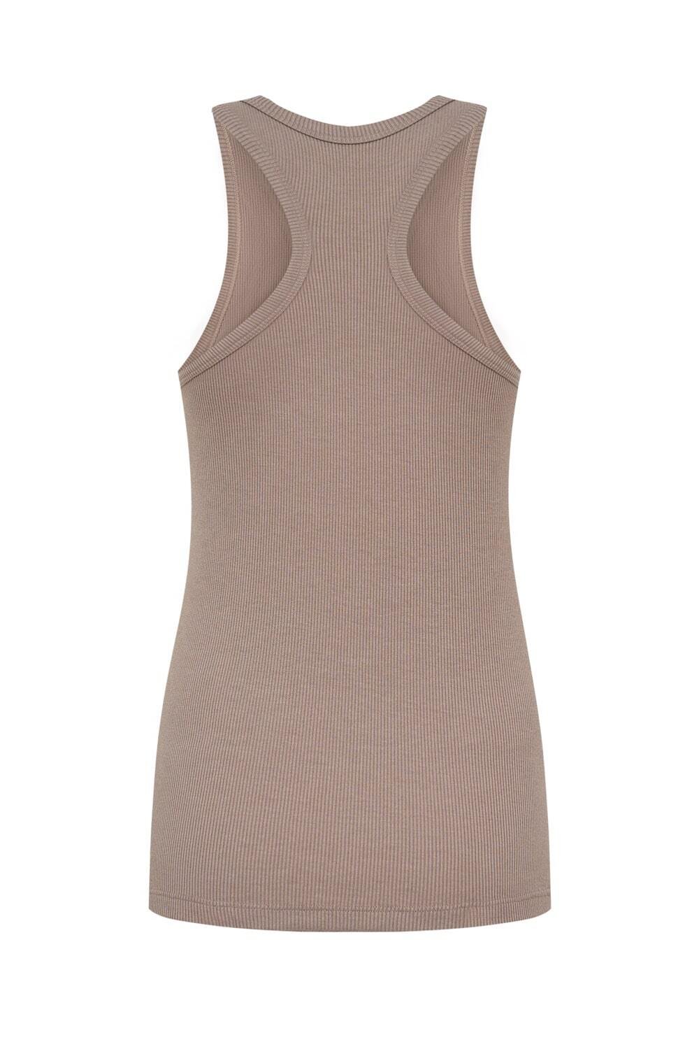 Базовая майка в рубчик, Бежевый