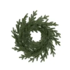 Рождественский венок Графский 60 см., литая хвоя, 60 теп.белых ламп., ЕлкиТорг (52108)