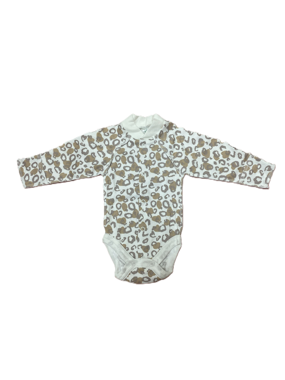 Боди длинный рукав на кнопках с антицарапками швы наружу из интерлока (100% хлопок) на рост 50см