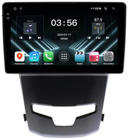 Магнитола для SsangYong Actyon 2 2013-2021 - FarCar DX355M монитор 9.5" IPS на Android 13, 4+64Гб, CarPlay
