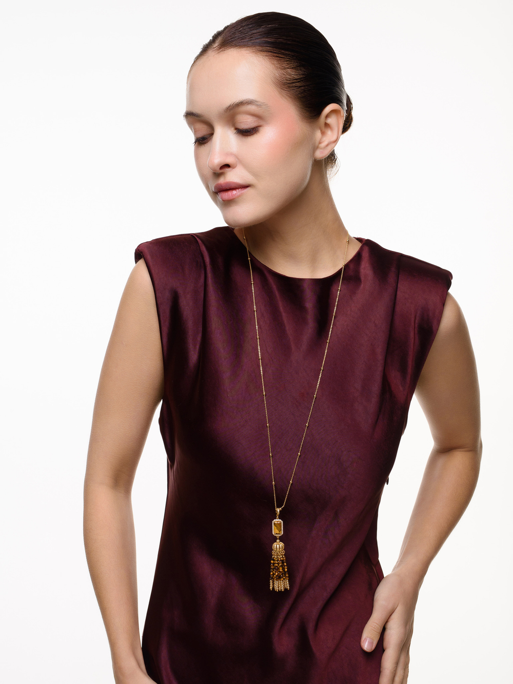 Сотуар "Queen" из тигрового глаза Gold