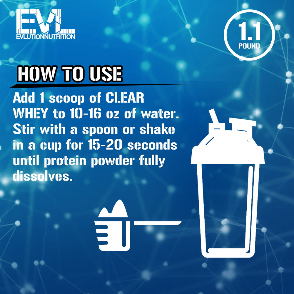 EVLution Nutrition, Clear Whey, 100% изолят сывороточного протеина, персик и манго, 500 г (1,1 фунта)