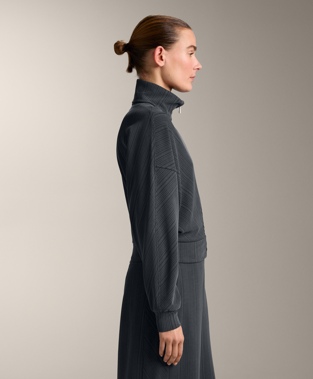 Oysho Куртка с асимметричной полосой из ткани с модалом, асфальтовый