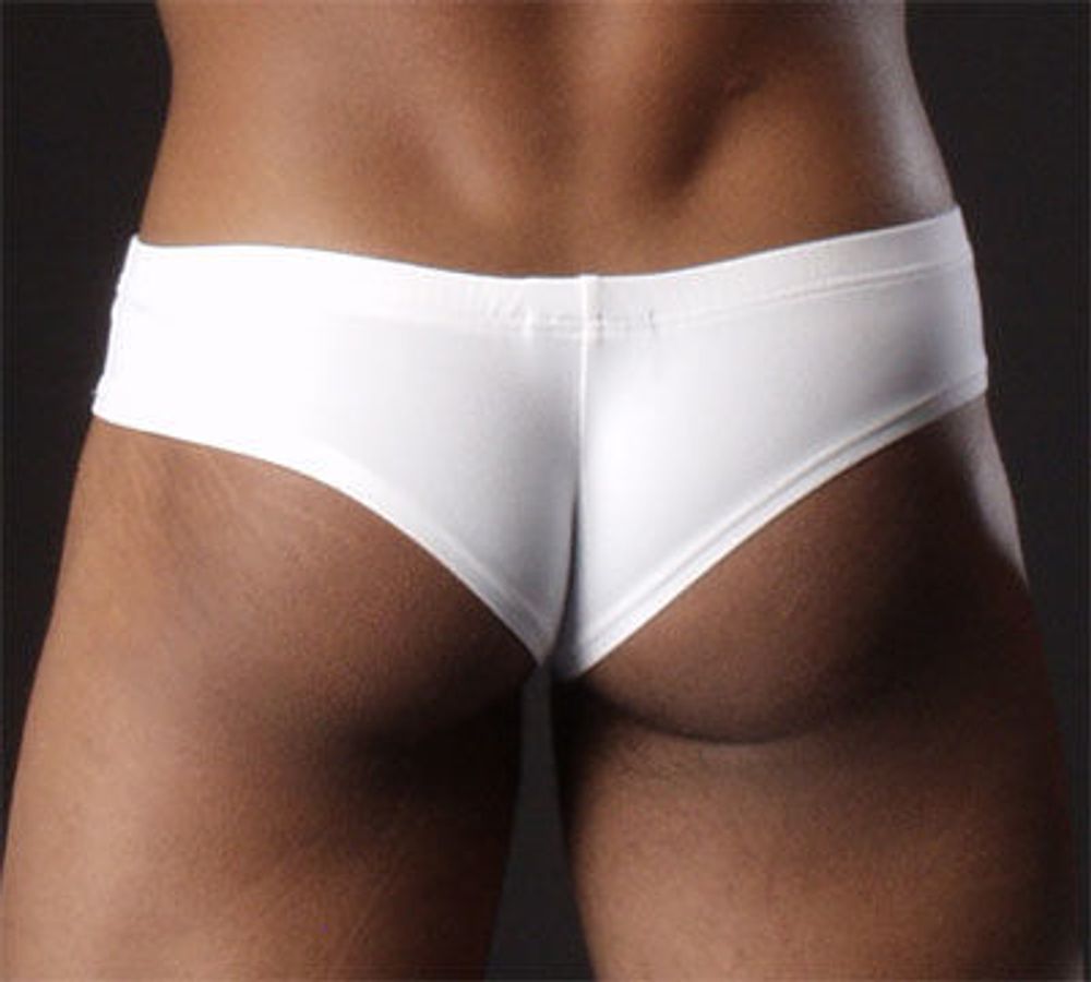 Мужские трусы тонги прозрачные белые Manstore Bungee Brief Hysteria White