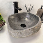 Каменная раковина из речного камня RS-63567 (38*34*15) 0122
