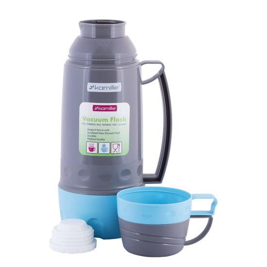 Термос 1 л. со стеклянной колбой Kamille KM 2080 пластиковый корпус