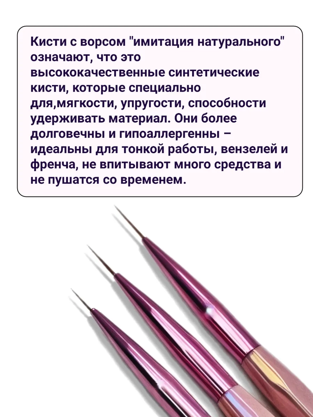 Кисти для маникюра, прорисовки тонких линий и френча