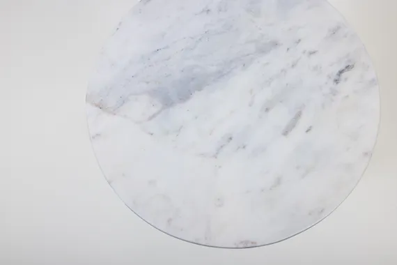 Кофейный столик Anchor Ø38х55 см, никель, белый мрамор