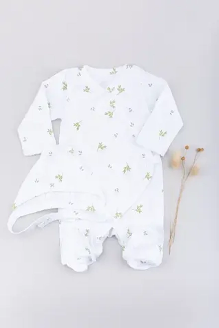 Комплект комбинезон шапочка Biniboo листочки