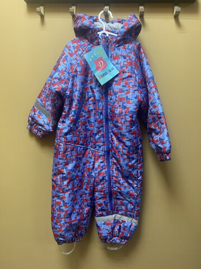 Комбинезон демисезонный "Кроха геометрия красный",рост 86 см