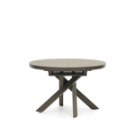 Vashti Круглый раздвижной стол из керамики и стали с коричневой отделкой Ø 120(160) см