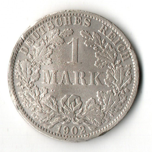 1 марка 1902 год (А) Германская империя (гнутая)