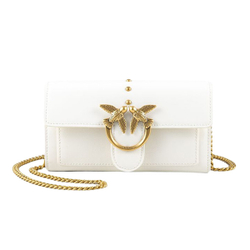 Сумка Pinko Simply 22 Spring and Summer Cowhide Classic Bird Swallow Bag Chain Wallet Messenger Shoulder Bag White, 1P22JM-Y7SP-Z14Q