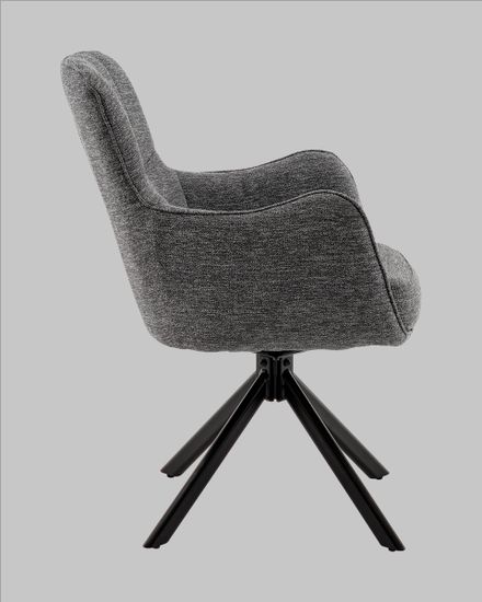 Стул обеденный, крутящийся Eima, ткань тёмно-серая