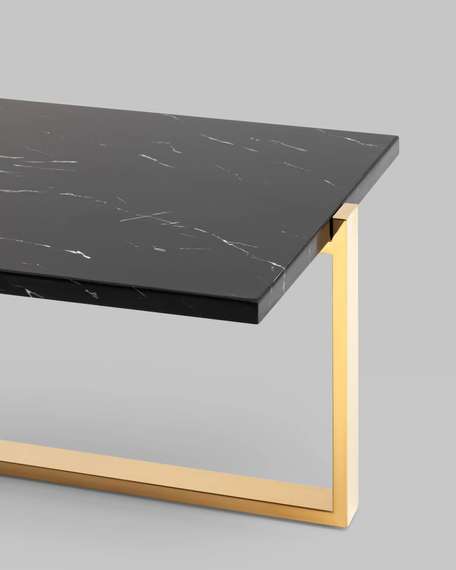 Журнальный столик Tob 109х66 см, черный мрамор, золото