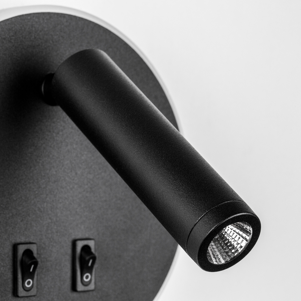 808657 Светильник настенный MURO LED 9W+3W 530LM+140LM G ЧЕРНЫЙ 3000K