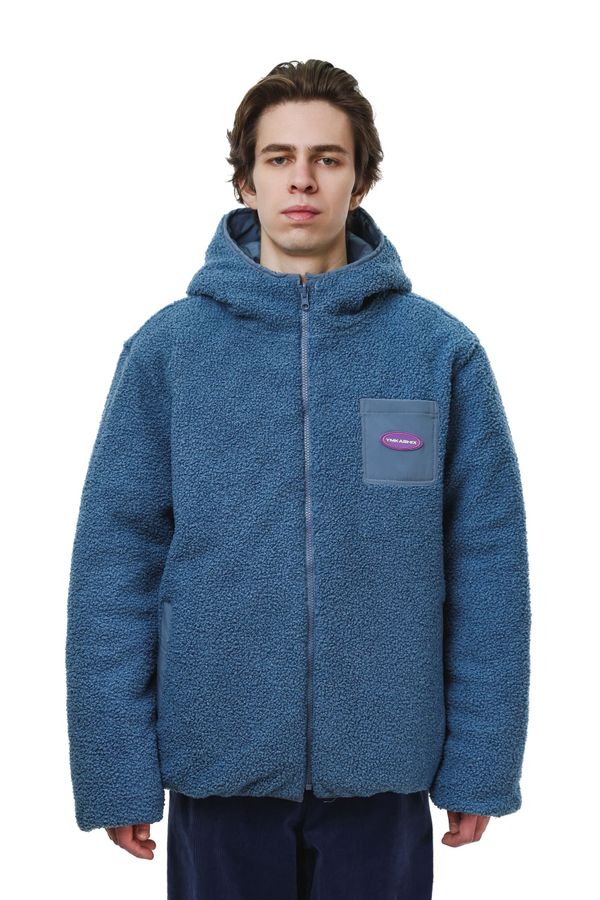 Куртка двухсторонняя пыльно-синяя - фото 1