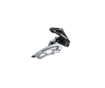 Переключатель передний Shimano Deore, M6000, 3x10 скоростей, верхняя тяга, 42T, верхний хомут 34.9мм, угол наклона 66-69°, черно-серебристый, без упаковки