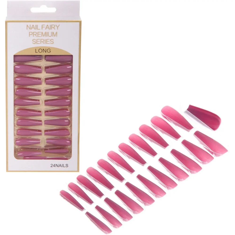 Ногти накладные на клеевых пластинах 24шт «ТЫПРЕКРАСНА!», цвет темно - лиловый, длина 3см