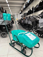 Санки детские «Тимка 6 универсал» с набором аксессуаров зеленый лак (арт. Т6УН/З)