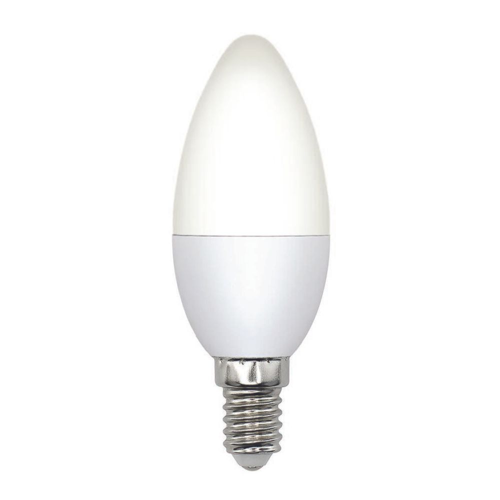LED-C37-6W/4000K/E14/FR/DIM/SLS Лампа светодиодная, диммируемая. Форма свеча, матовая. Белый свет (4000K). ТМ Volpe