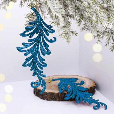 Подвеска «Волшебное перо» 10 см (набор 2 шт), голубой