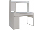 Компьютерный стол Woodville Сити-12 белый шелк, ножки белые