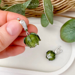 LEFIREL' Серьги серебряные женские "Лиссир" с цветами из муранского стекла / ювелирные украшения из родированного серебра 925