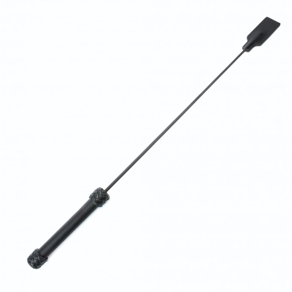 Чёрный кожаный стек - 77 см. (Цвет: черный)