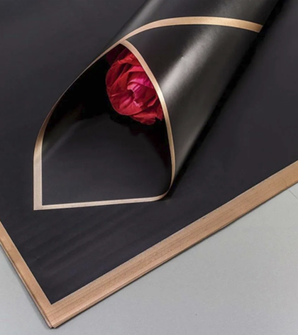 Бумага упаковочная черная, 58х58 см