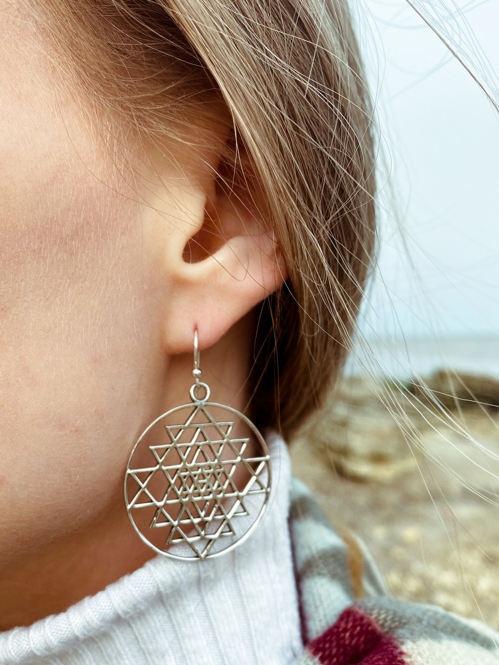 Серьги ШРИ ЯНТРА, серебро