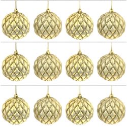 GAEM Набор из 12шт Украшение новогоднее Шар "Золотая сетка", D8 см, L35 W29 H9 см